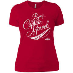 Captain Marvel Paging Distressed Cursive Women Cotton T-Shirt Women Cotton T-Shirt - parenttees