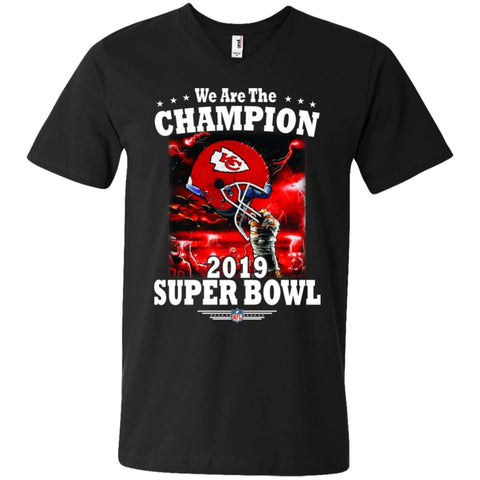 Nfl – Kansas City Chiefs We Are The Champion 2019 Super Bowl Football Men V-Neck T-Shirt Black / S Men V-Neck T-Shirt - parenttees