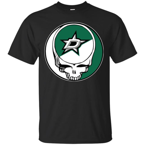 Dallas Stars Grateful Dead Steal Your Face Hockey Nhl Shirts Men Cotton T-Shirt Black / S Men Cotton T-Shirt - parenttees