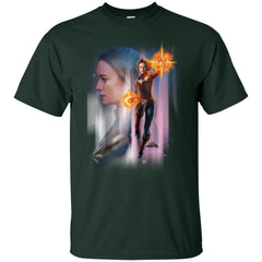 Captain Marvel Flying Space Portrait Men Cotton T-Shirt Men Cotton T-Shirt - parenttees