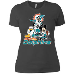 Mickey Mouse Miami Dolphins American Football Nfl Sports Shirt Women Cotton T-Shirt Women Cotton T-Shirt - parenttees