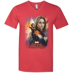 Marvel Captain Marvel Powers Portrait Men V-Neck T-Shirt Men V-Neck T-Shirt - parenttees