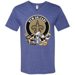 Nfl – New Orleans Saints Super Bowl 2019 Mickey Mouse Minnie Mouse Donald Duck Daisy Duck Football Men V-Neck T-Shirt