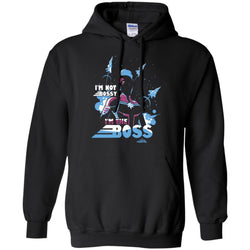 Captain Marvel I'm The Boss Space Blue Red Pullover Hoodie Sweatshirt