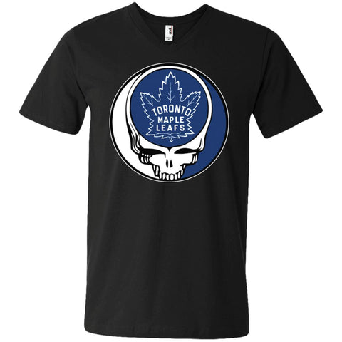 Toronto Maple Leafs Grateful Dead Steal Your Face Hockey Nhl Shirts Men V-Neck T-Shirt Black / S Men V-Neck T-Shirt - parenttees