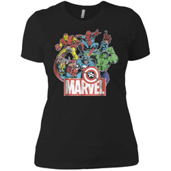 Marvel Avengers Team Retro Comic Vintage Graphic Women Cotton T-Shirt