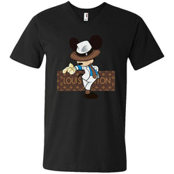 Louis Vuitton Mickey Dance Tshirt Men V-Neck T-Shirt