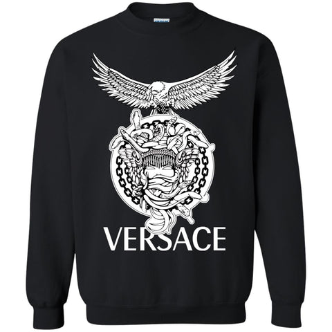 Versace Supervip Logo T-shirt Crewneck Pullover Sweatshirt Black / S Crewneck Pullover Sweatshirt - parenttees