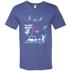 Captain Marvel I'm The Boss Space Blue Red Men V-Neck T-Shirt Men V-Neck T-Shirt - parenttees