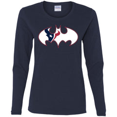 We Are The Houston Texans Batman Nfl Mashup Women Long Sleeve Shirt Women Long Sleeve Shirt - parenttees