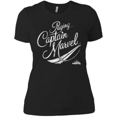 Captain Marvel Paging Distressed Cursive Women Cotton T-Shirt Women Cotton T-Shirt - parenttees