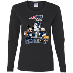 Nfl - New England Patriots Donald Duck Goofy Mickey Mouse Super Bowl 2019 Football Women Long Sleeve Shirt Women Long Sleeve Shirt - parenttees