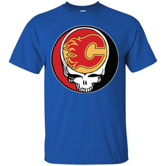 Calgary Flames Grateful Dead Steal Your Face Hockey Nhl Shirts Men Cotton T-Shirt Men Cotton T-Shirt - parenttees