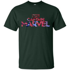 Captain Marvel Bold Tie Dye Movie Logo Men Cotton T-Shirt Men Cotton T-Shirt - parenttees