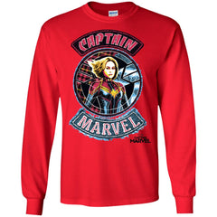 Captain Marvel Stitched Patched Portrait Men Long Sleeve Shirt Men Long Sleeve Shirt - parenttees