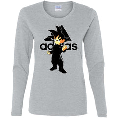 Goku Adidas Black T-shirt Women Long Sleeve Shirt Women Long Sleeve Shirt - parenttees