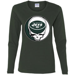 New York Jets Grateful Dead Steal Your Face Football Nfl Shirts Women Long Sleeve Shirt Women Long Sleeve Shirt - parenttees