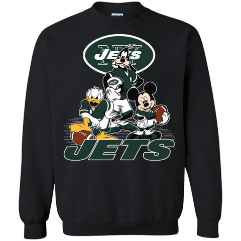 Mickey Mouse New York Jets American Football Nfl Sports Shirt Crewneck Pullover Sweatshirt Black / S Crewneck Pullover Sweatshirt - parenttees