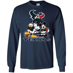 Mickey Mouse Houston Texans American Football Nfl Sports Shirt Men Long Sleeve Shirt