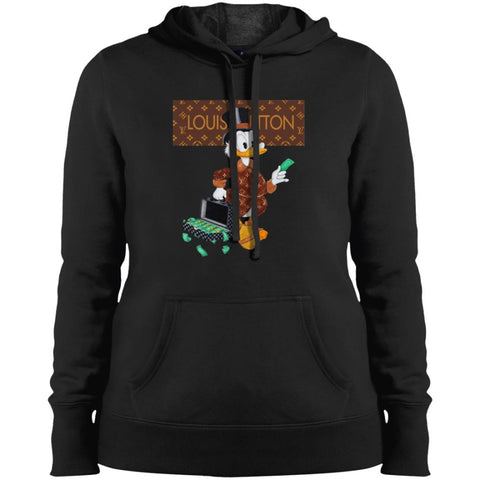 Louis Vuitton Donald Duck T-shirt Women Hooded Sweatshirt Black / X-Small Women Hooded Sweatshirt - parenttees