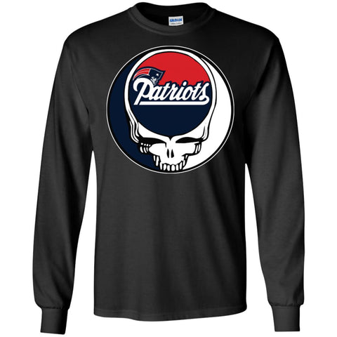 New England Patriots Grateful Dead Steal Your Face Football Nfl Shirts Men Long Sleeve Shirt Black / S Men Long Sleeve Shirt - parenttees