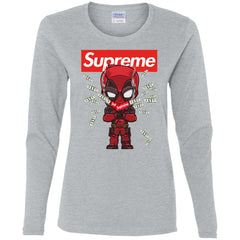 Supreme Deadpool Funny T-shirt Women Long Sleeve Shirt Women Long Sleeve Shirt - parenttees