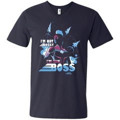 Captain Marvel I'm The Boss Space Blue Red Men V-Neck T-Shirt Men V-Neck T-Shirt - parenttees