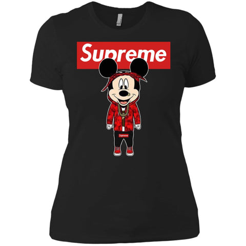 Supreme Mickey Style Fashion T-shirt Women Cotton T-Shirt Black / X-Small Women Cotton T-Shirt - parenttees