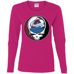 Colorado Avalanche Grateful Dead Steal Your Face Hockey Nhl Shirts Women Long Sleeve Shirt Women Long Sleeve Shirt - parenttees