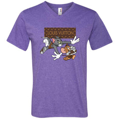 Louis Vuitton Cartoon Tom And Jerry T-shirt Men V-Neck T-Shirt Men V-Neck T-Shirt - parenttees
