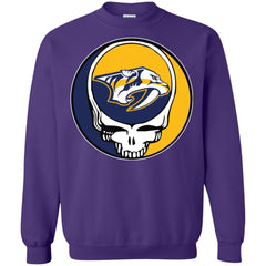 Nashville Predators Grateful Dead Steal Your Face Hockey Nhl Shirts Crewneck Pullover Sweatshirt Crewneck Pullover Sweatshirt - parenttees