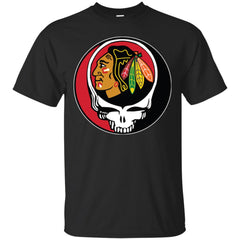 Chicago Blackhawks Grateful Dead Steal Your Face Hockey Nhl Shirts Men Cotton T-Shirt Men Cotton T-Shirt - parenttees