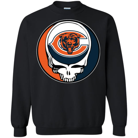 Chicago Bears Grateful Dead Steal Your Face Football Nfl Shirts Crewneck Pullover Sweatshirt Black / S Crewneck Pullover Sweatshirt - parenttees