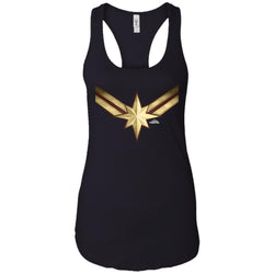 Captain Marvel Gleaming Chest Logo Women Tank Top