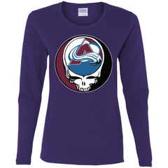 Colorado Avalanche Grateful Dead Steal Your Face Hockey Nhl Shirts Women Long Sleeve Shirt Women Long Sleeve Shirt - parenttees