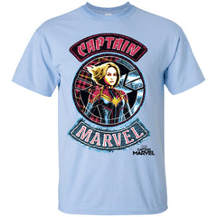 Captain Marvel Stitched Patched Portrait Men Cotton T-Shirt Men Cotton T-Shirt - parenttees