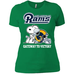 Los Angeles Rams Gateway To Victory Super Bowl 2019 Snoopy Football Nfl Women Cotton T-Shirt Women Cotton T-Shirt - parenttees