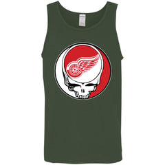 Detroit Red Wings Grateful Dead Steal Your Face Hockey Nhl Shirts Men Cotton Tank Men Cotton Tank - parenttees