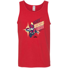 Captain Marvel Higher Further Faster Drawn Men Cotton Tank Men Cotton Tank - parenttees