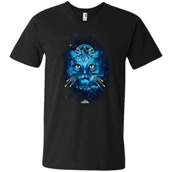 Captain Marvel Goose Blue Galaxy Portrait Men V-Neck T-Shirt