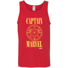 Captain Marvel Yellow Paint Drip Logo Men Cotton Tank Men Cotton Tank - parenttees