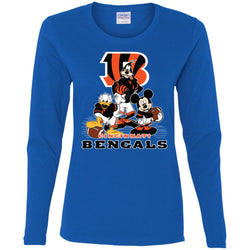 Mickey Mouse Cincinnati Bengals American Football Nfl Sports Shirt Women Long Sleeve Shirt