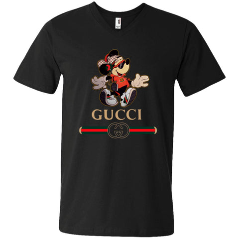 Gucci Mickey Fashion Stylelist Music T-shirt Men V-Neck T-Shirt Black / S Men V-Neck T-Shirt - parenttees