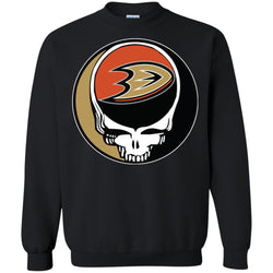 Anaheim Ducks Grateful Dead Steal Your Face Hockey Nhl Shirts Crewneck Pullover Sweatshirt