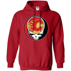 Calgary Flames Grateful Dead Steal Your Face Hockey Nhl Shirts Pullover Hoodie Sweatshirt Pullover Hoodie Sweatshirt - parenttees