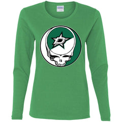 Dallas Stars Grateful Dead Steal Your Face Hockey Nhl Shirts Women Long Sleeve Shirt Women Long Sleeve Shirt - parenttees