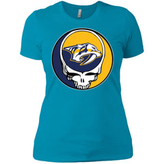 Nashville Predators Grateful Dead Steal Your Face Hockey Nhl Shirts Women Cotton T-Shirt Women Cotton T-Shirt - parenttees