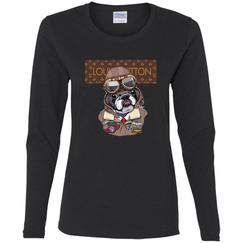 Louis Vuitton T-shirt Style Dogs T-shirt Women Long Sleeve Shirt Black / S Women Long Sleeve Shirt - parenttees