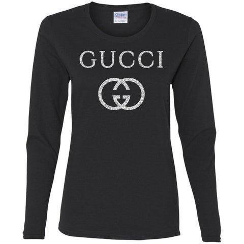 Vintage Gucci Logo Inspired Women Long Sleeve Shirt Black / S Women Long Sleeve Shirt - parenttees