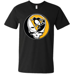 Pittsburgh Penguins Grateful Dead Steal Your Face Hockey Nhl Shirts Men V-Neck T-Shirt